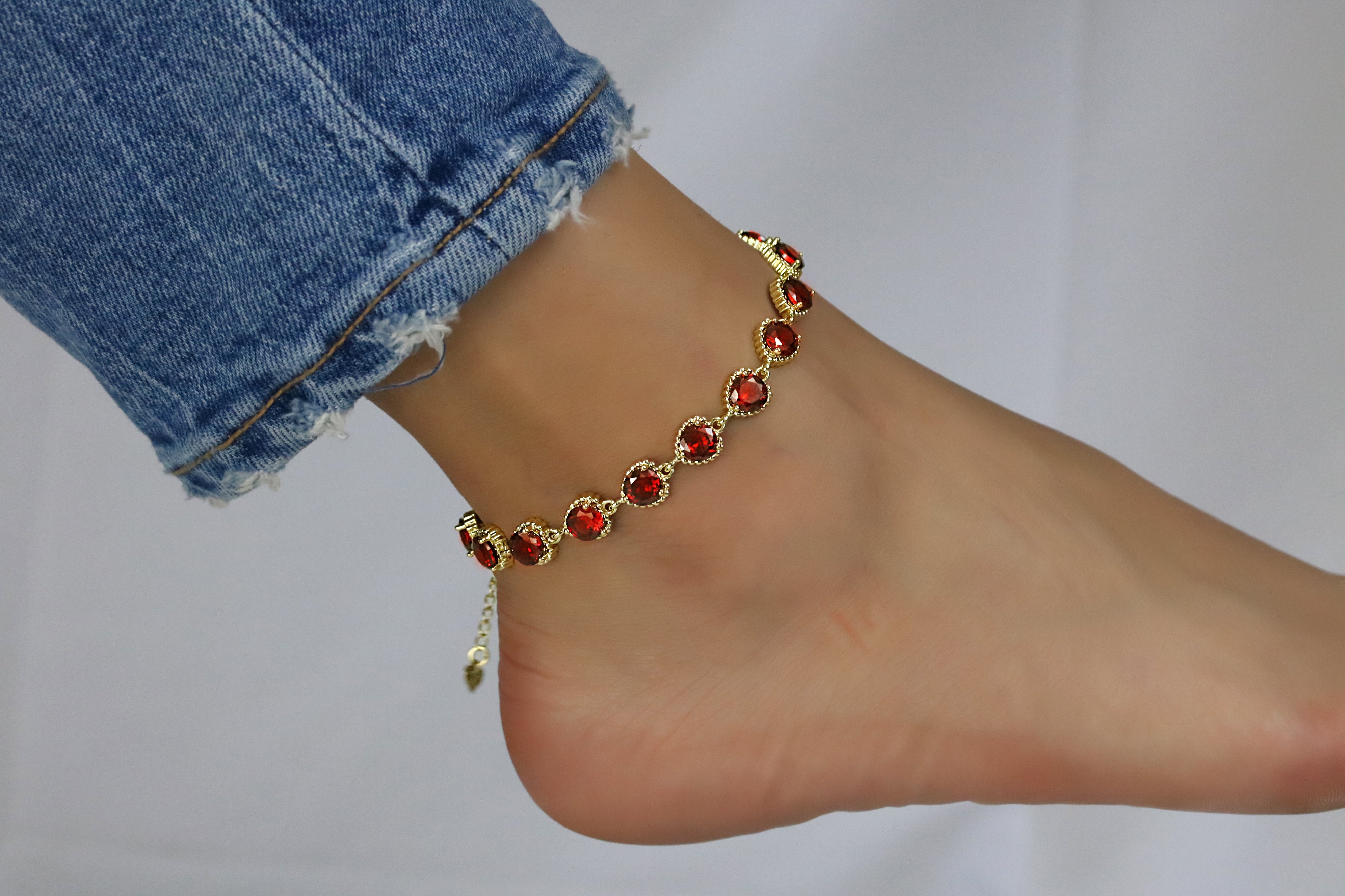 Full Stones CZ Anklet A 2102 (G) R