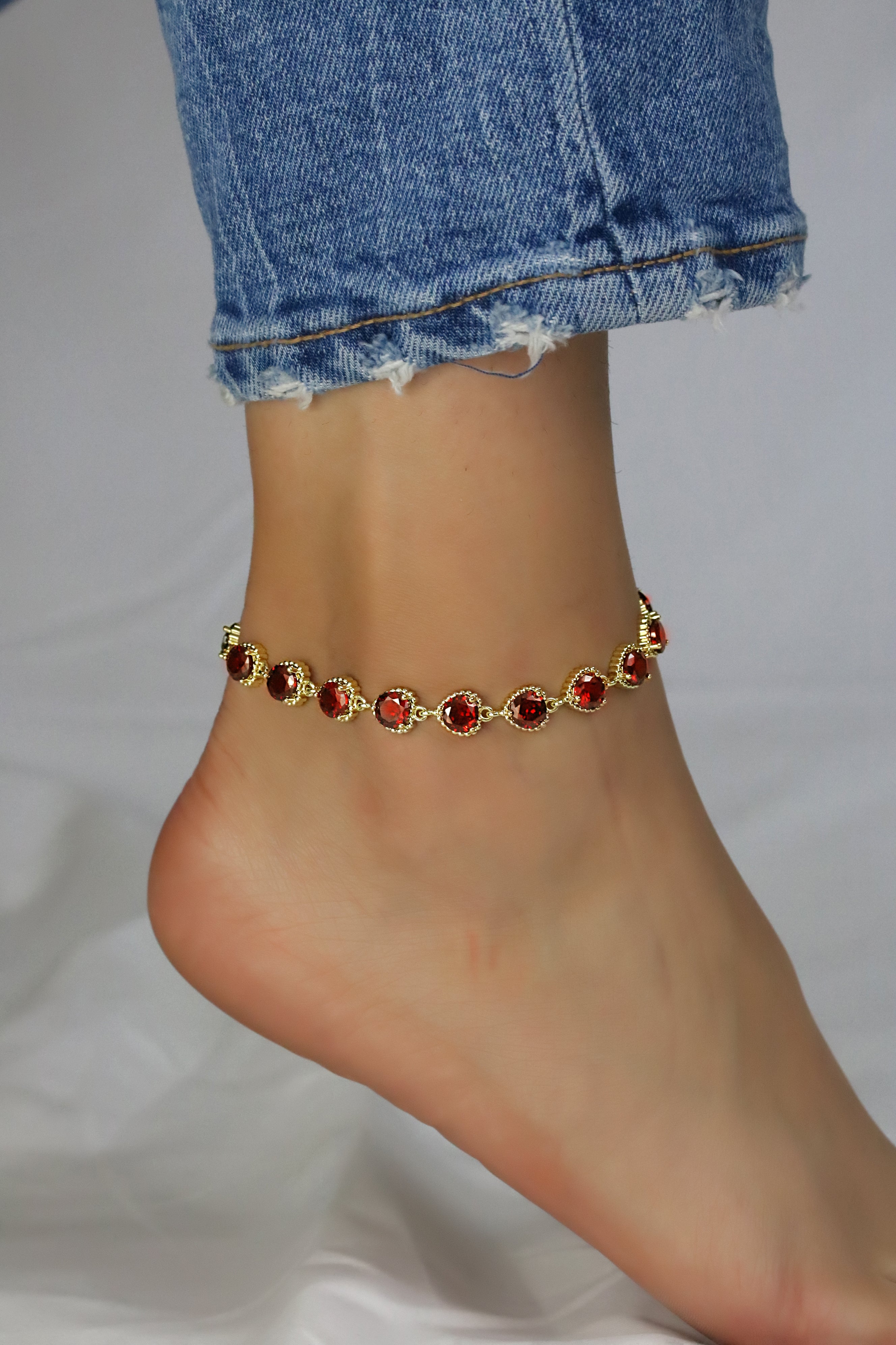 Full Stones CZ Anklet A 2102 (G) R