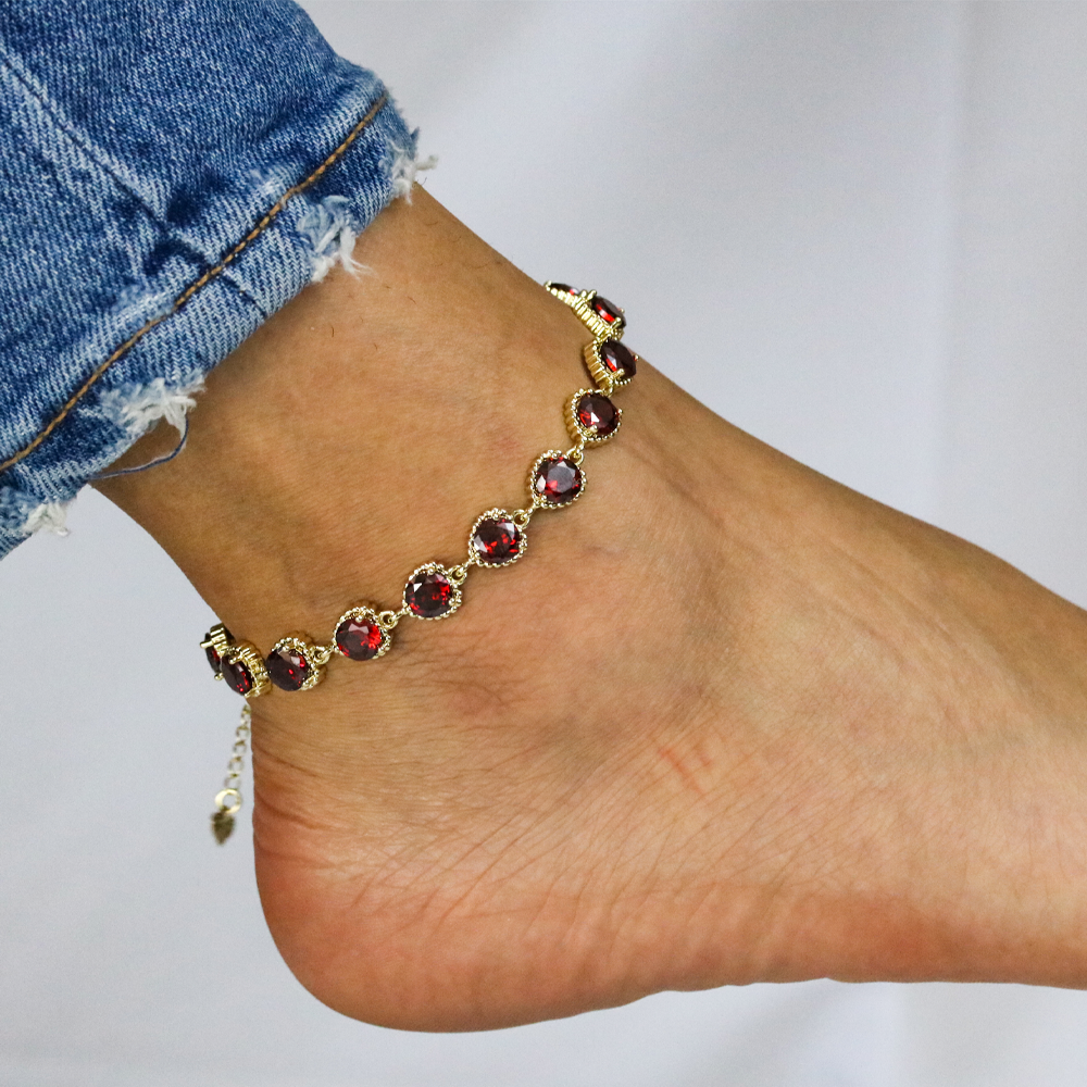 Full Stones CZ Anklet A 2102 (G) R