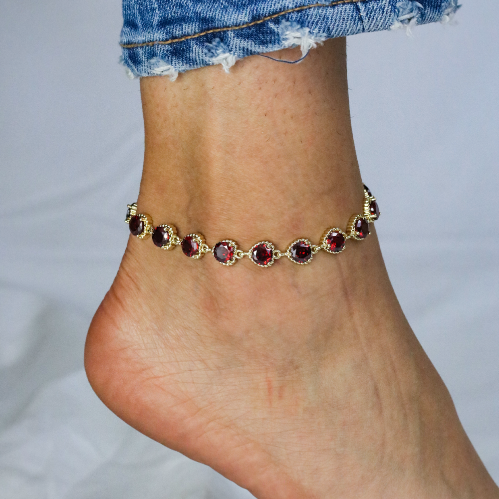 Full Stones CZ Anklet A 2102 (G) R