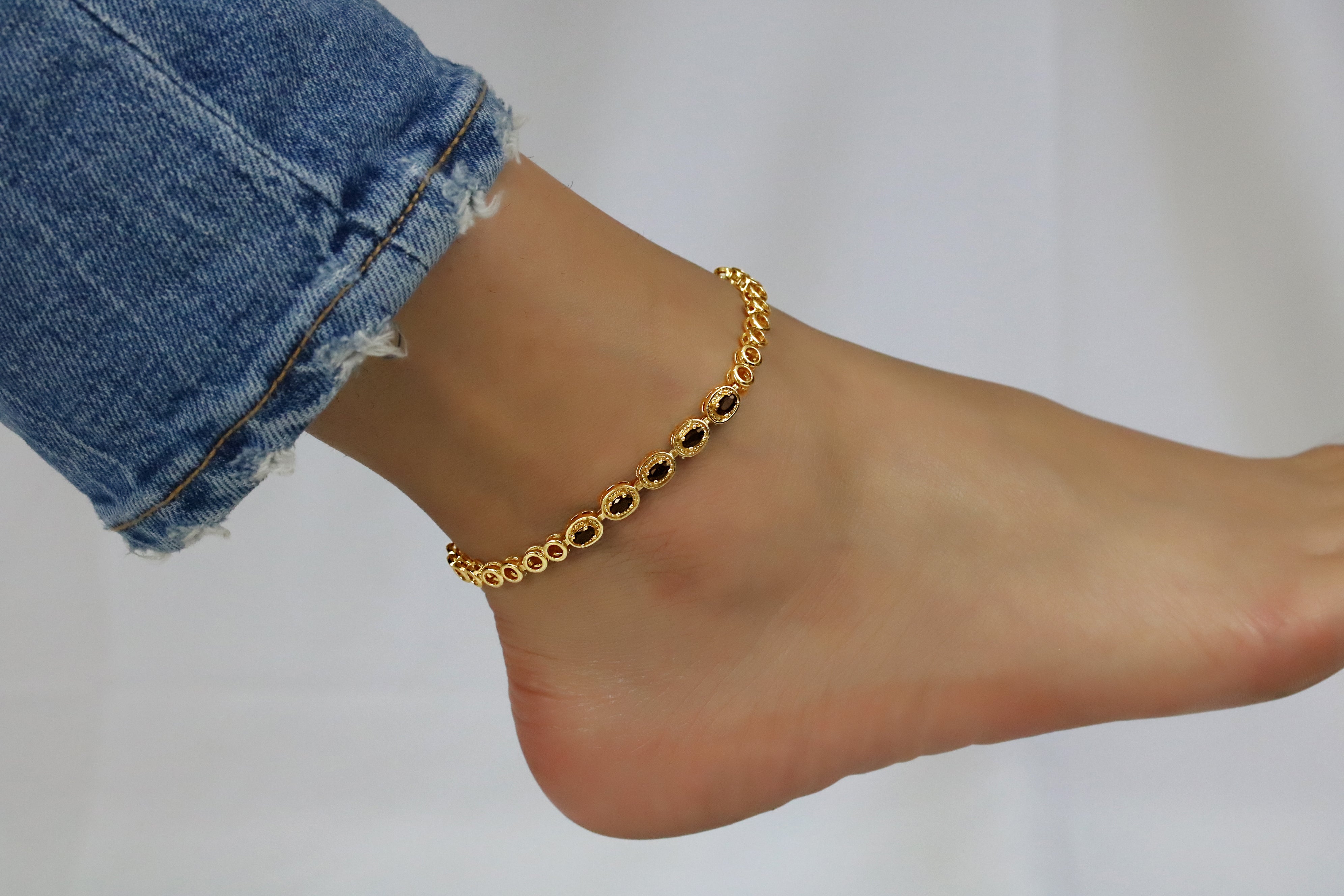 CZ Anklet A 2103 BK G