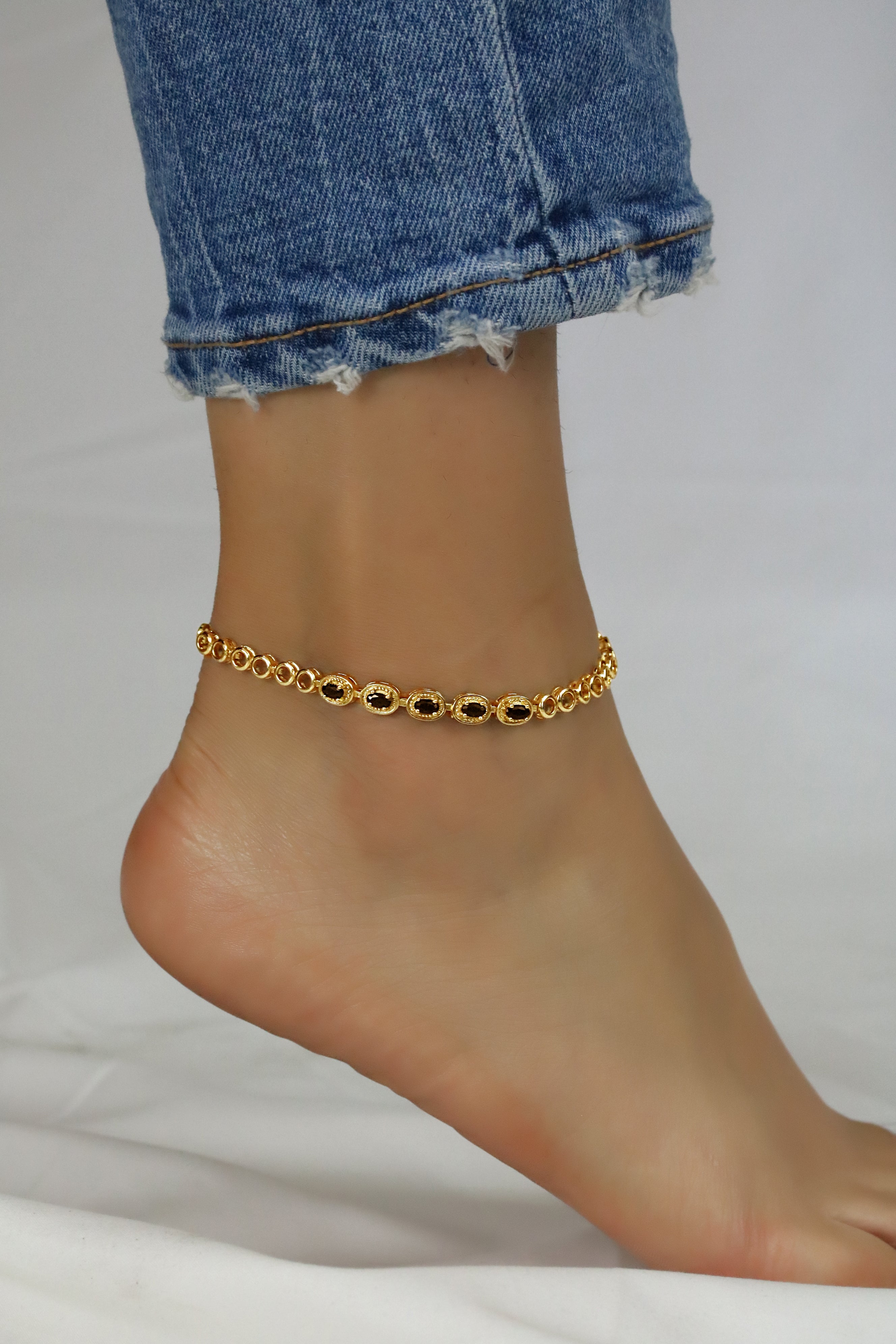 CZ Anklet A 2103 BK G