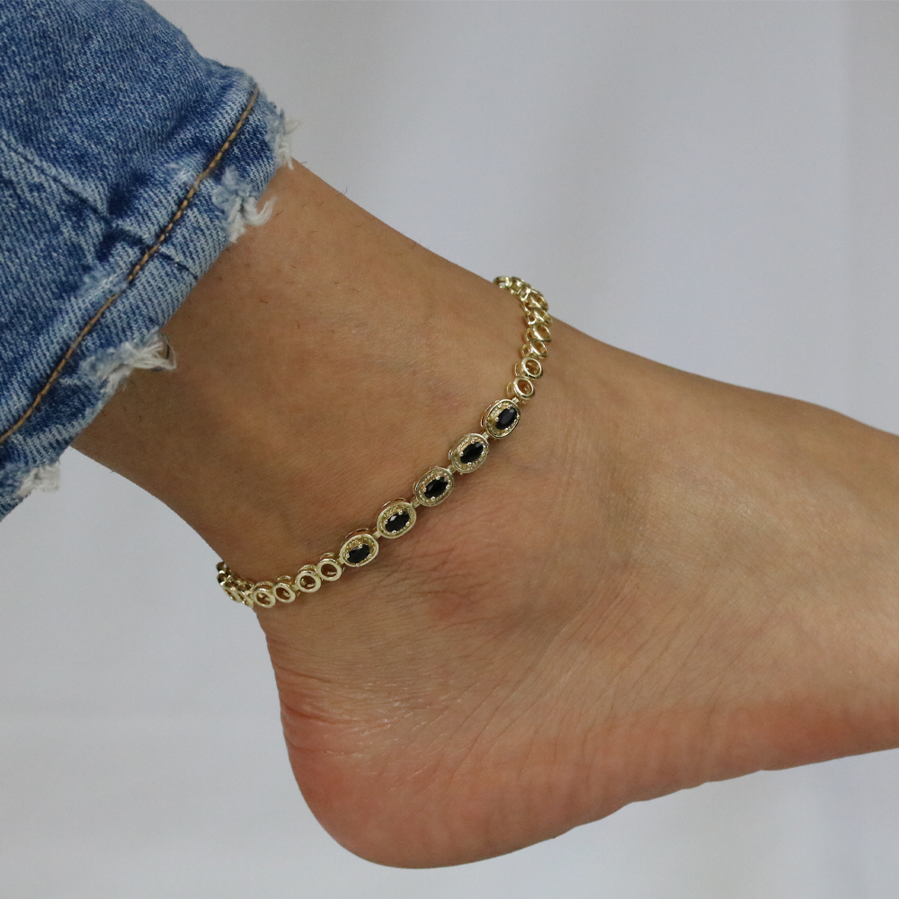 CZ Anklet A 2103 BK G