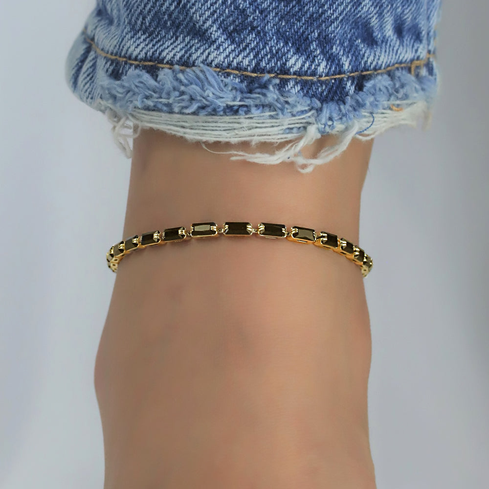 CZ Anklet  A 2107  BK G