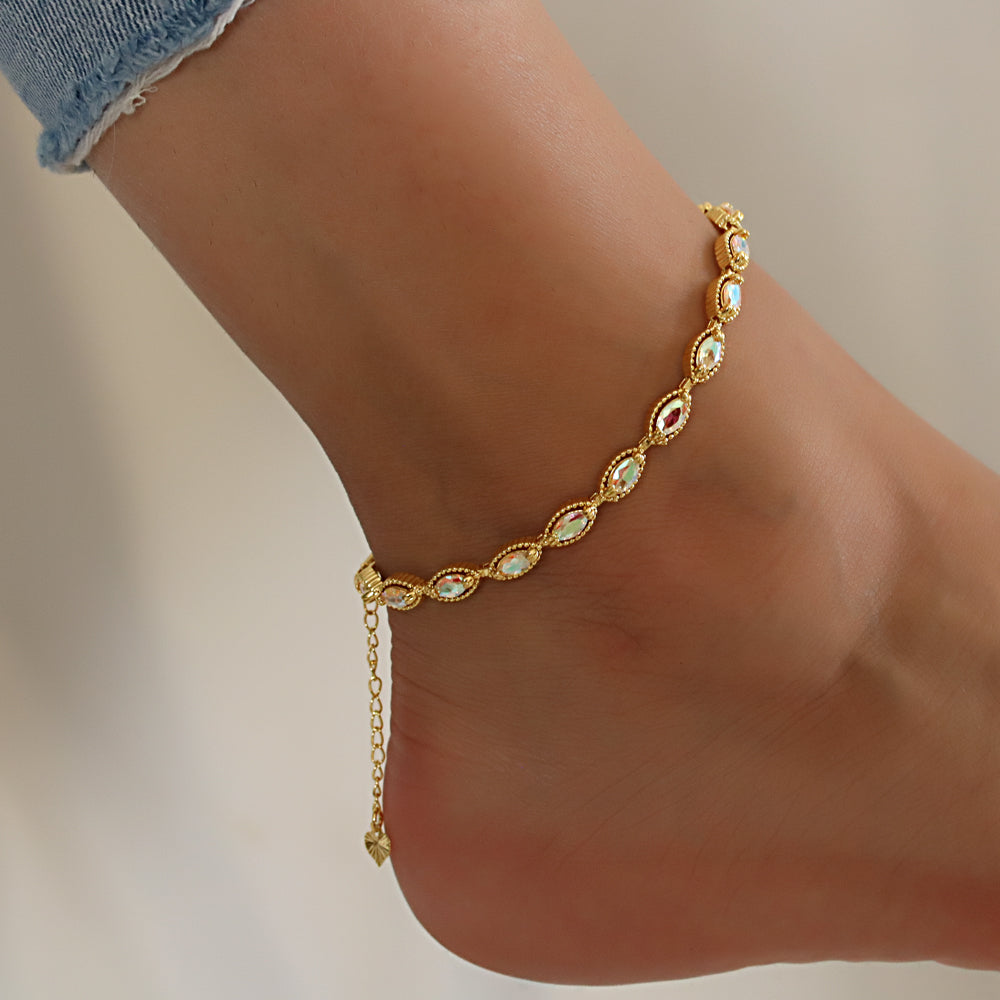 Full Stones CZ Anklet A 2110 (G) AB