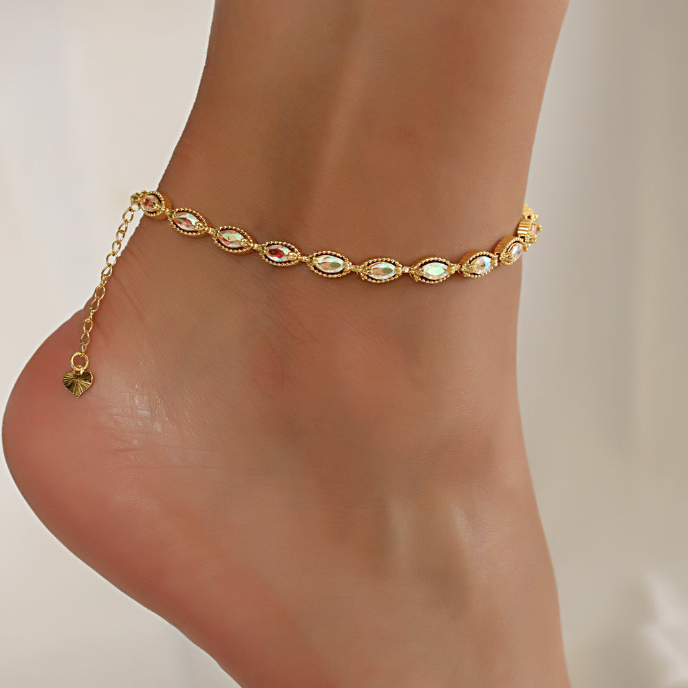 Full Stones CZ Anklet A 2110 (G) AB