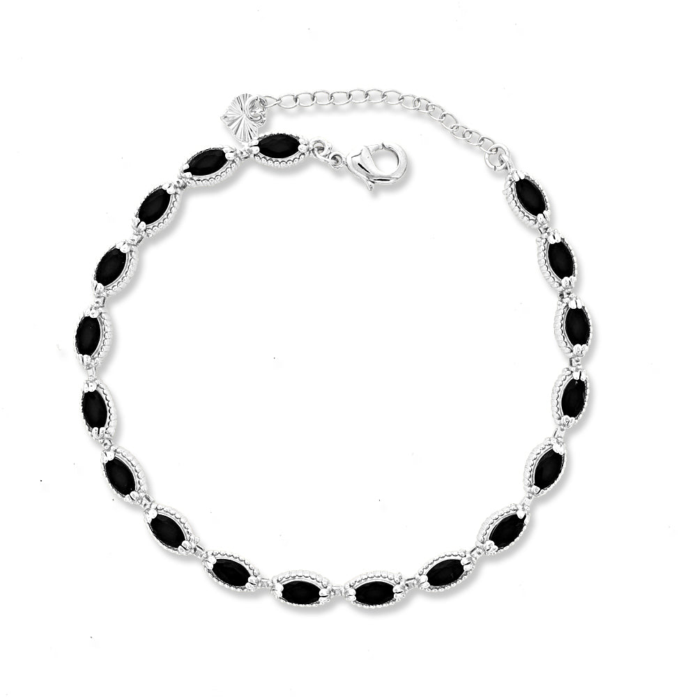 Full Stones CZ Anklet A 2110 (S) BK