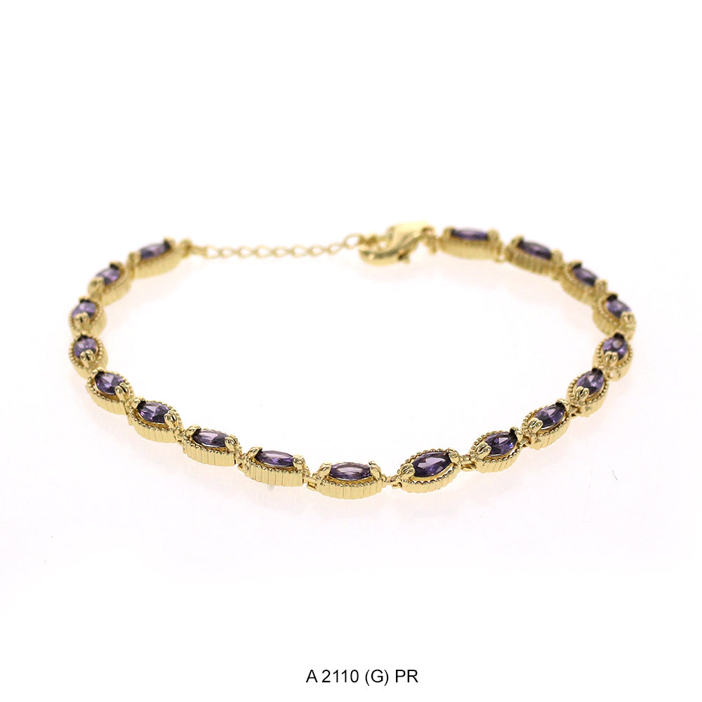 Full Stones CZ Anklet A 2110 (G) PR