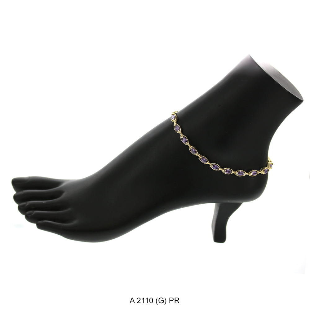 Full Stones CZ Anklet A 2110 (G) PR