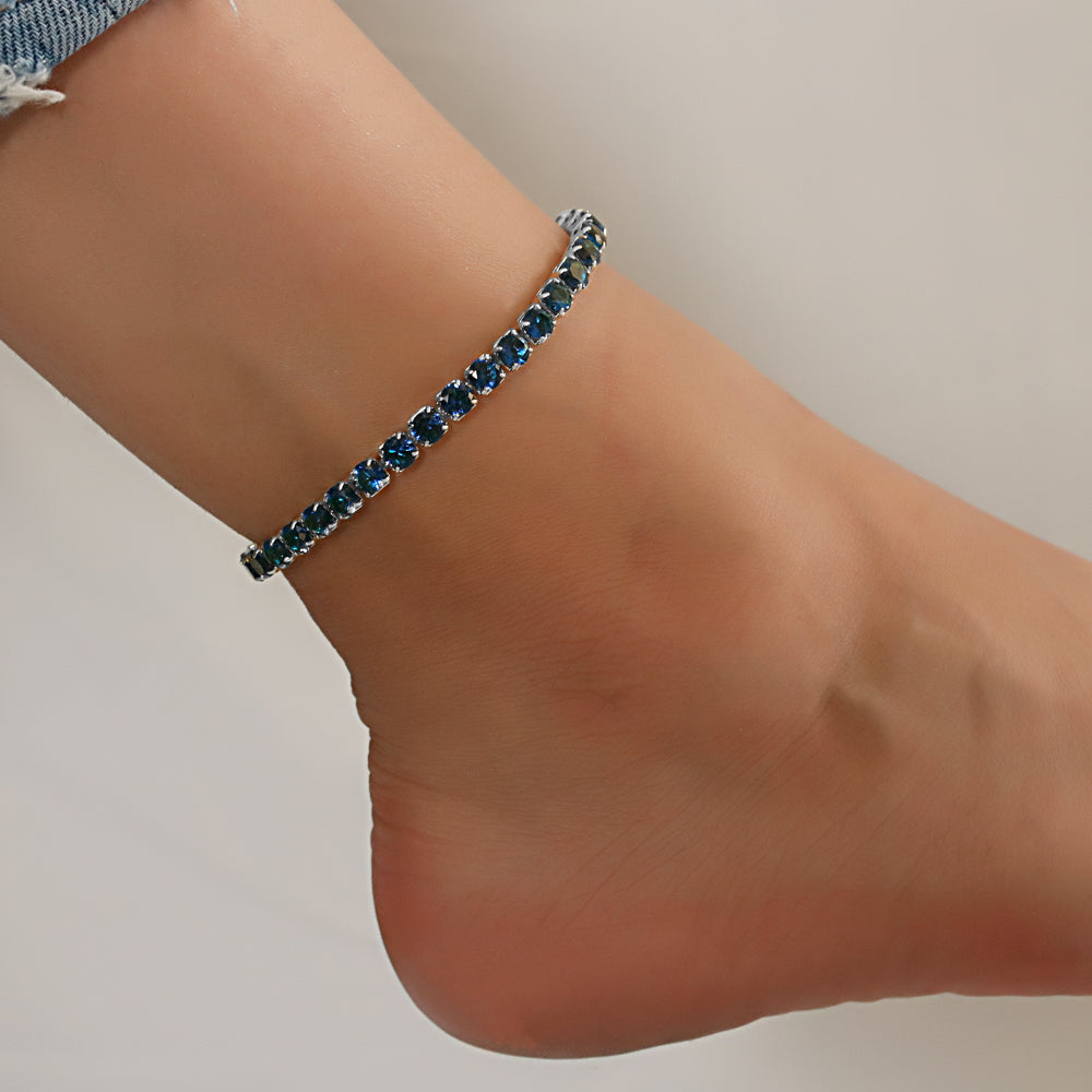 Full Stones CZ Anklet A 2111 (S) BL