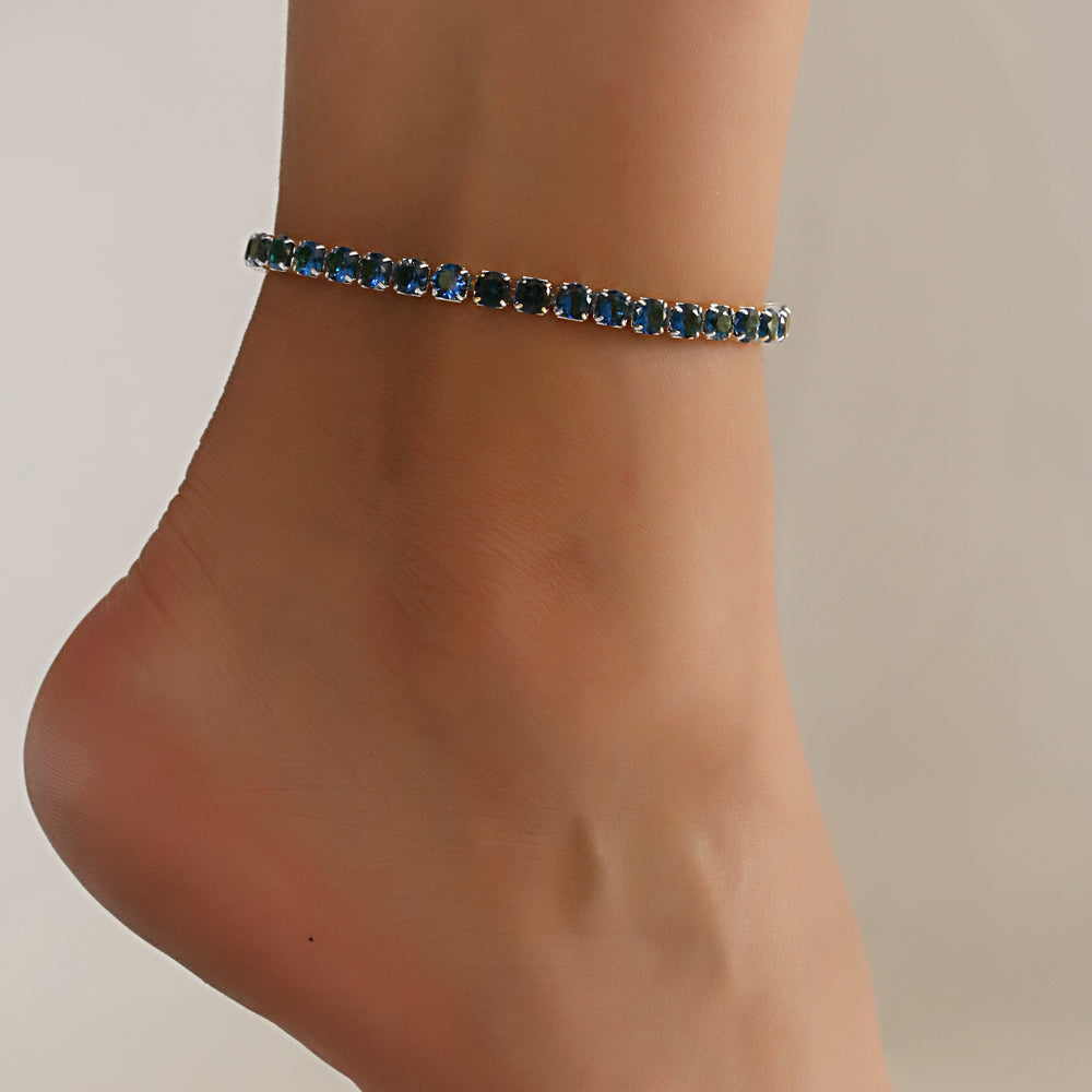 Full Stones CZ Anklet A 2111 (S) BL