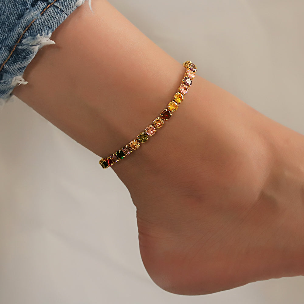 Full Stones CZ Anklet A 2111 (G) M