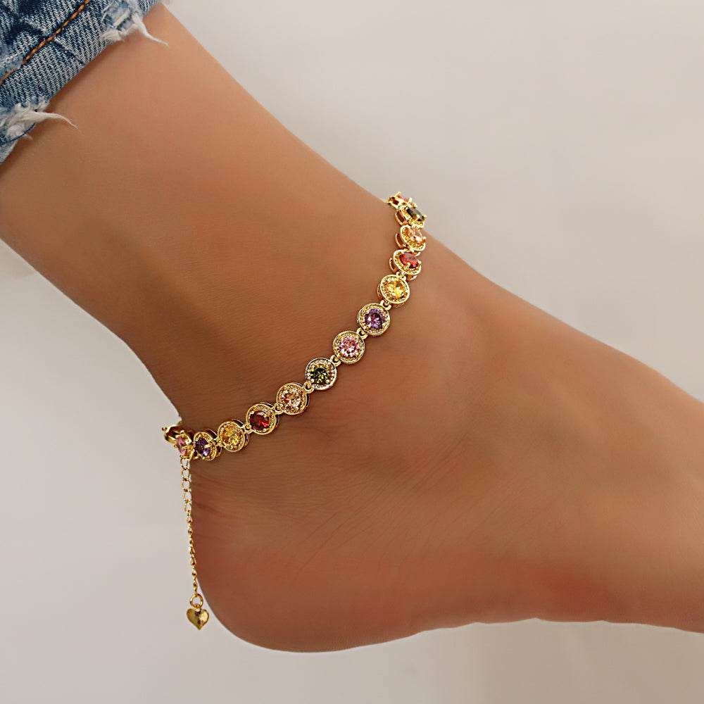 Full Stones CZ Anklet A 2112 (G) M