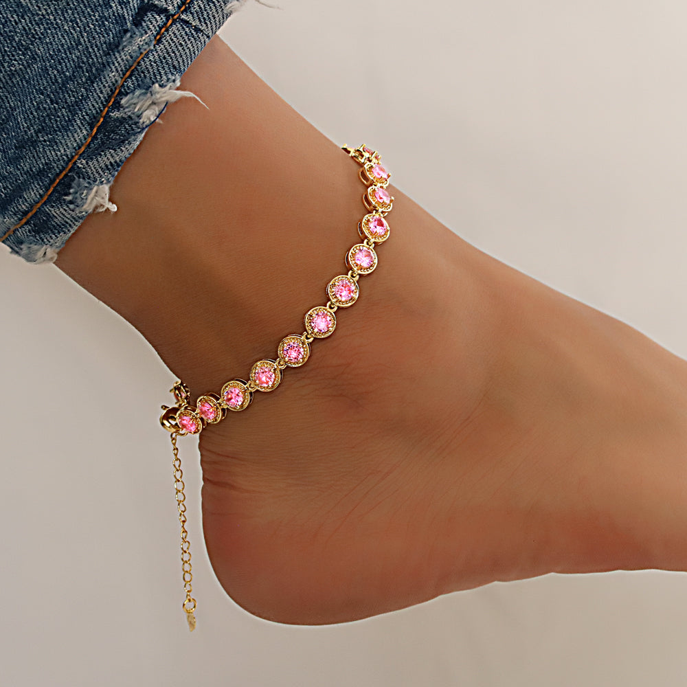 Full Stones CZ Anklet A 2112 (G) P