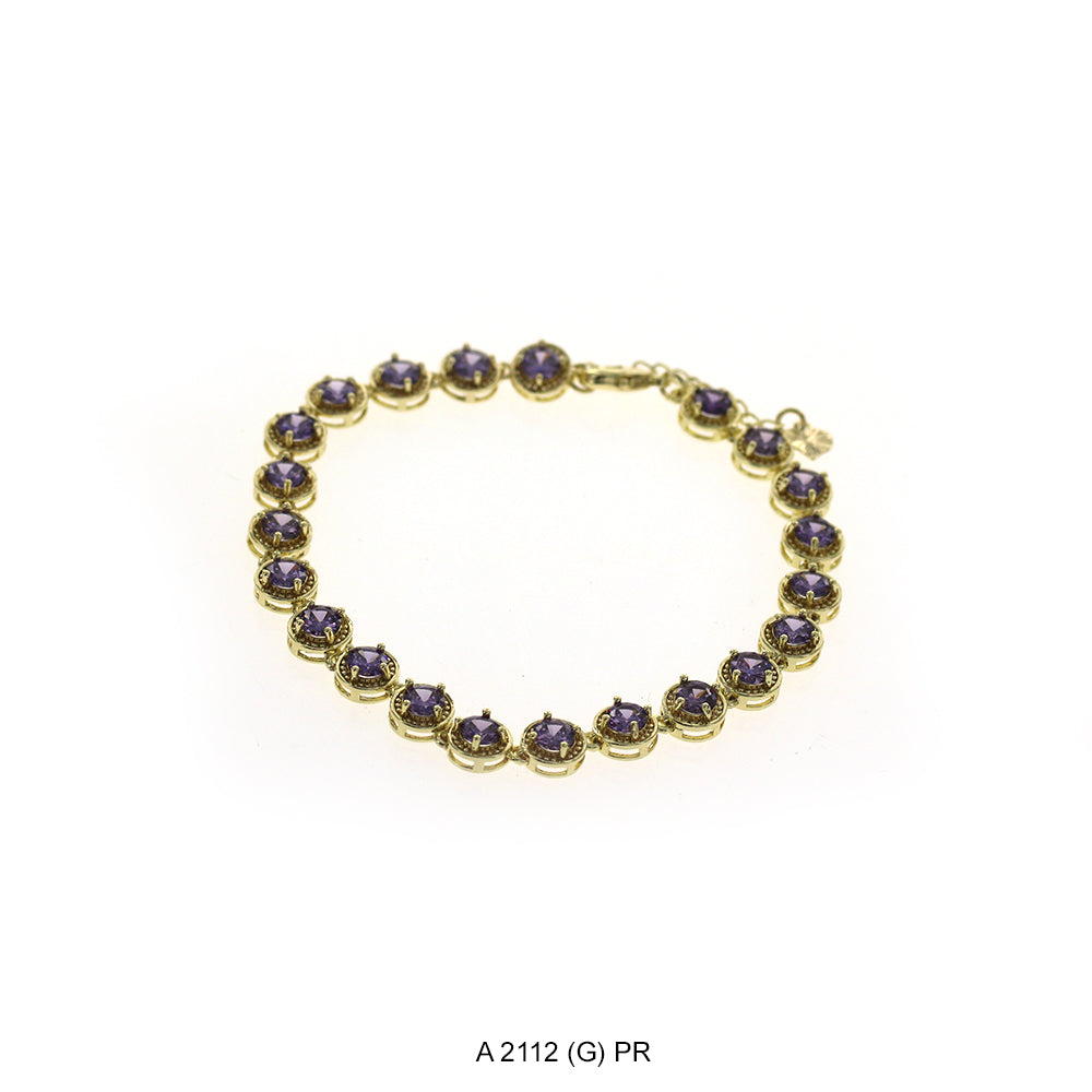 Full Stones CZ Anklet A 2112 (G) PR