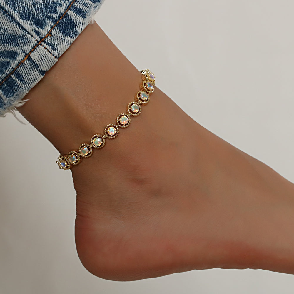 Full Stones CZ Anklet A 2116 (G) AB