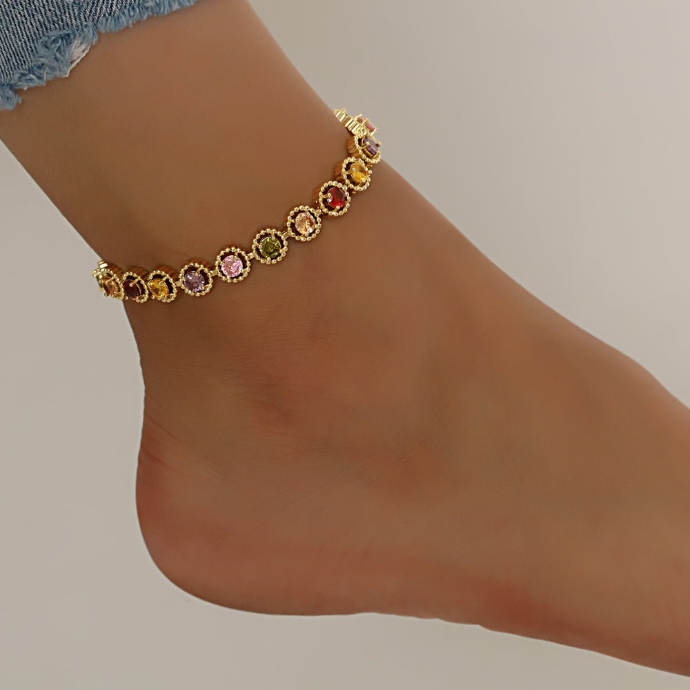 Full Stones CZ Anklet A 2116 M (G)