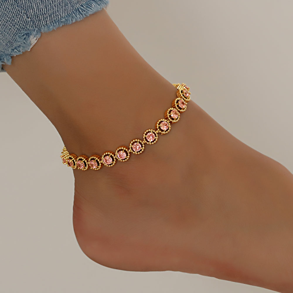 Full Stones CZ Anklet  A 2116 (G) P