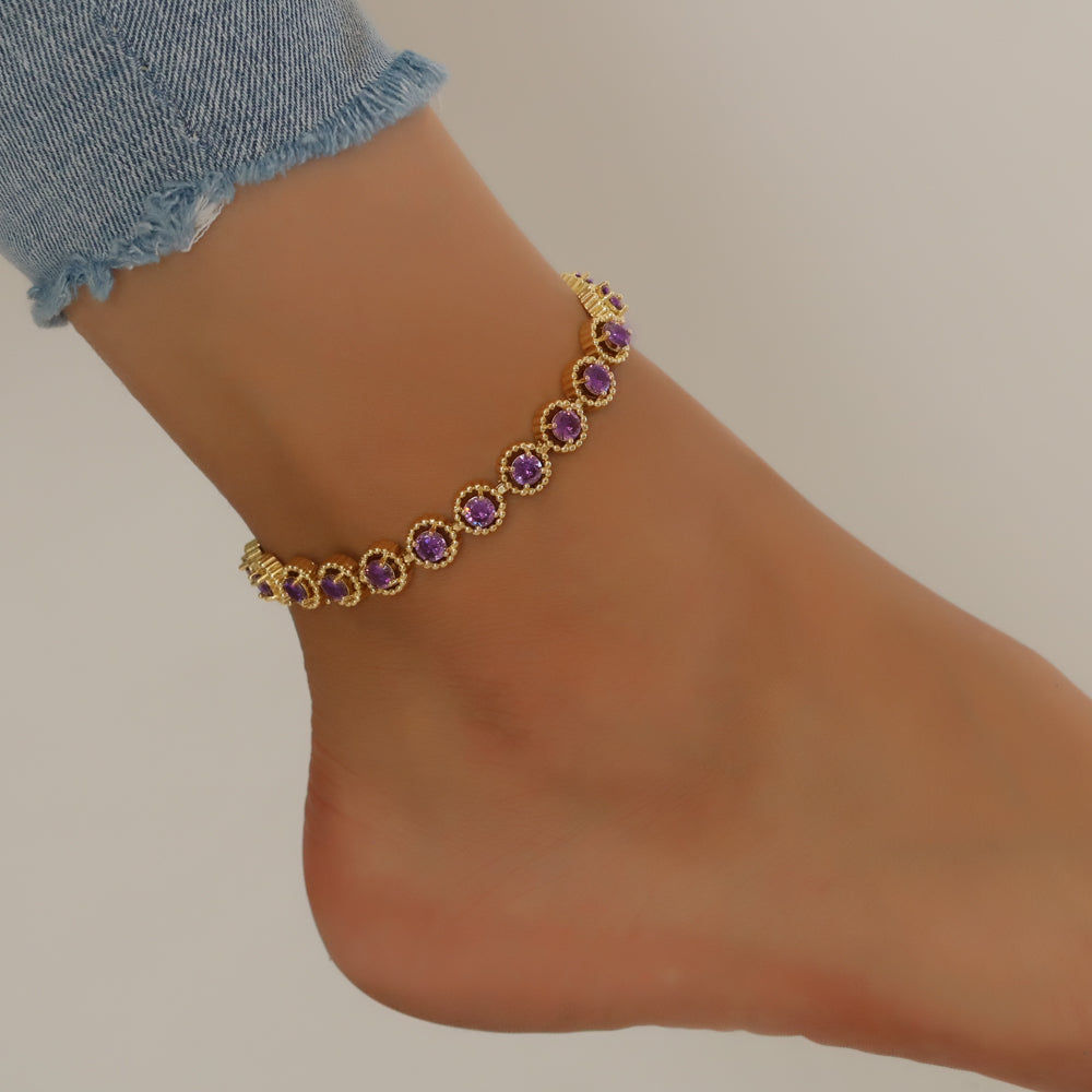 Full Stones CZ Anklet A 2116 (G) PR