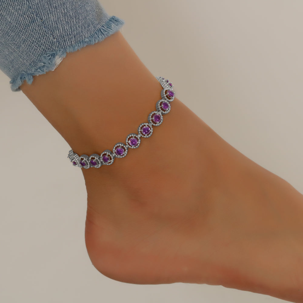 Full Stones CZ Anklet A 2116 PR (S)