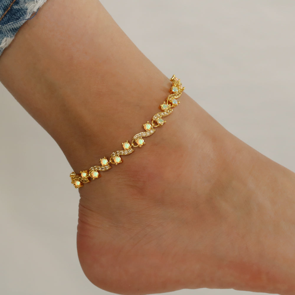 Full Stones CZ Anklet A 2118 AB (G)