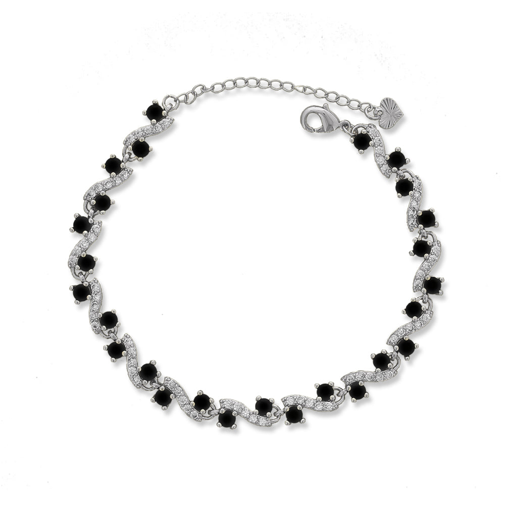 Full Stones CZ Anklet A 2118 S BK