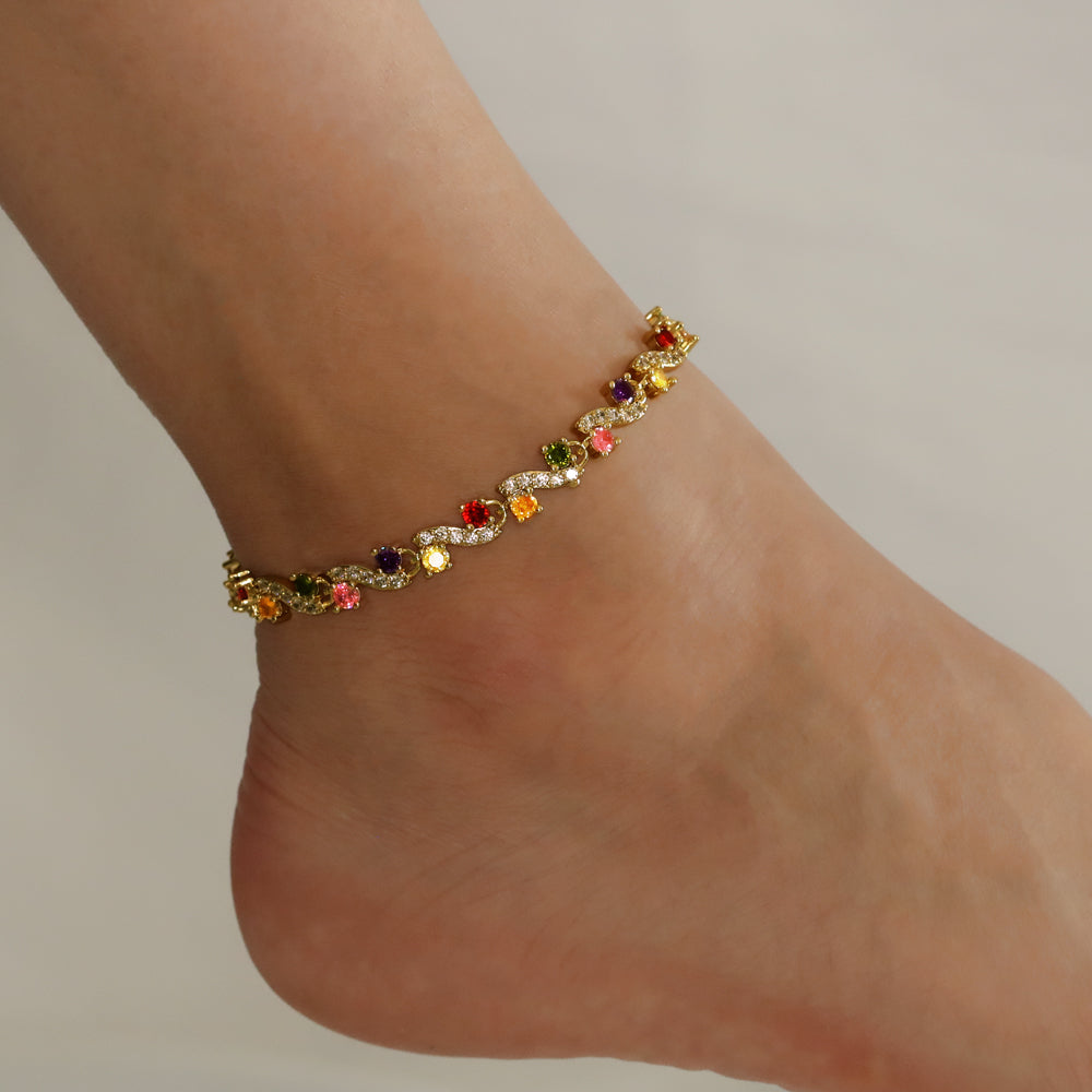 Full Stones CZ Anklet A 2118 M (G)