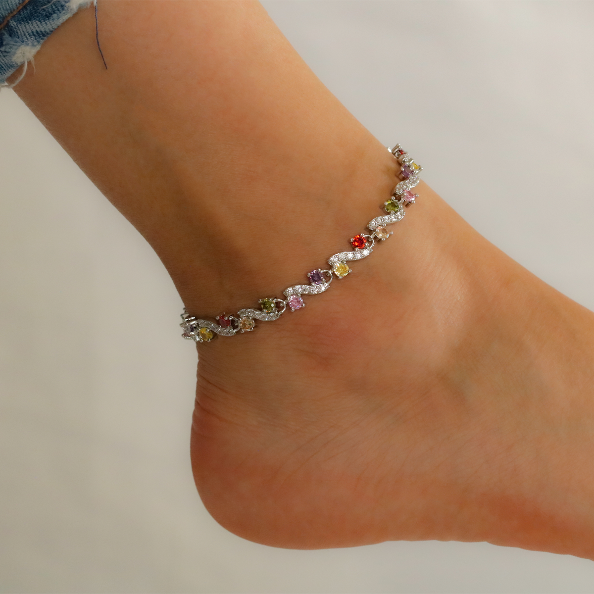 Full Stones CZ Anklet A 2118 M (S)