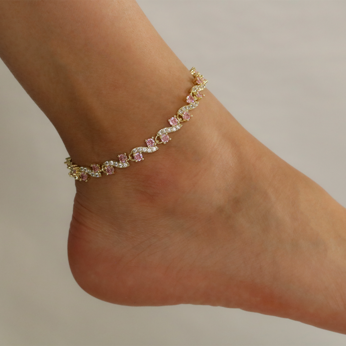 Full Stones CZ Anklet A 2118 P (G)