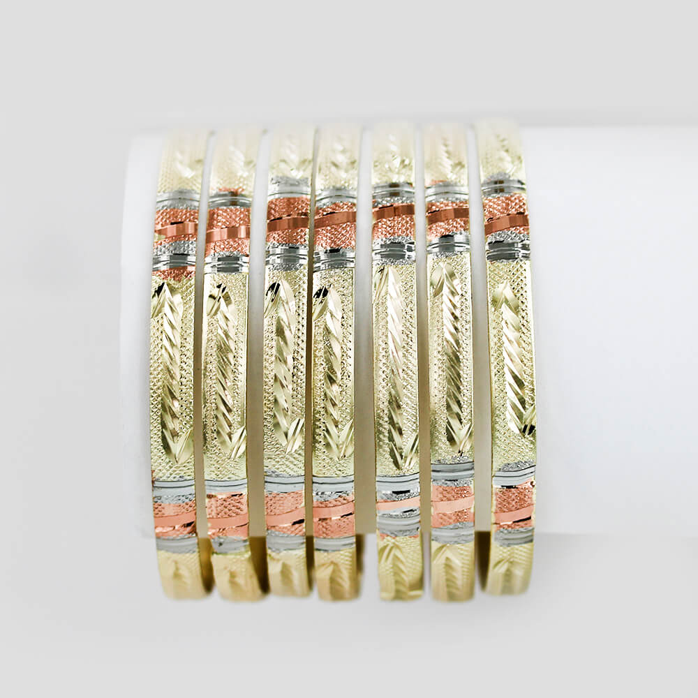 Tri Color 6 MM Egyptian Cut 7 Day Bangles Seminarios B 2009