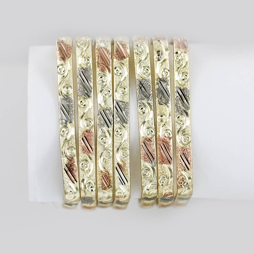 Tri Color 5MM Square 7 Day Bangles Seminarios B 2022