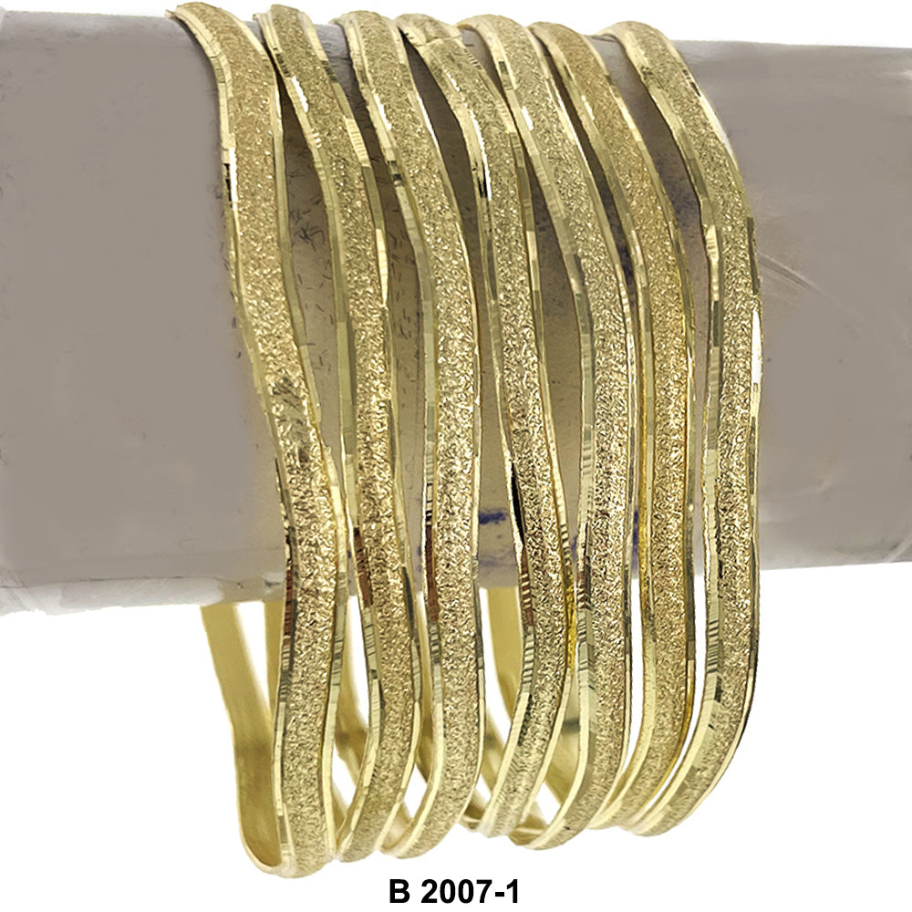 4 MM Diamond Cut Wave Bangles B 2007-1