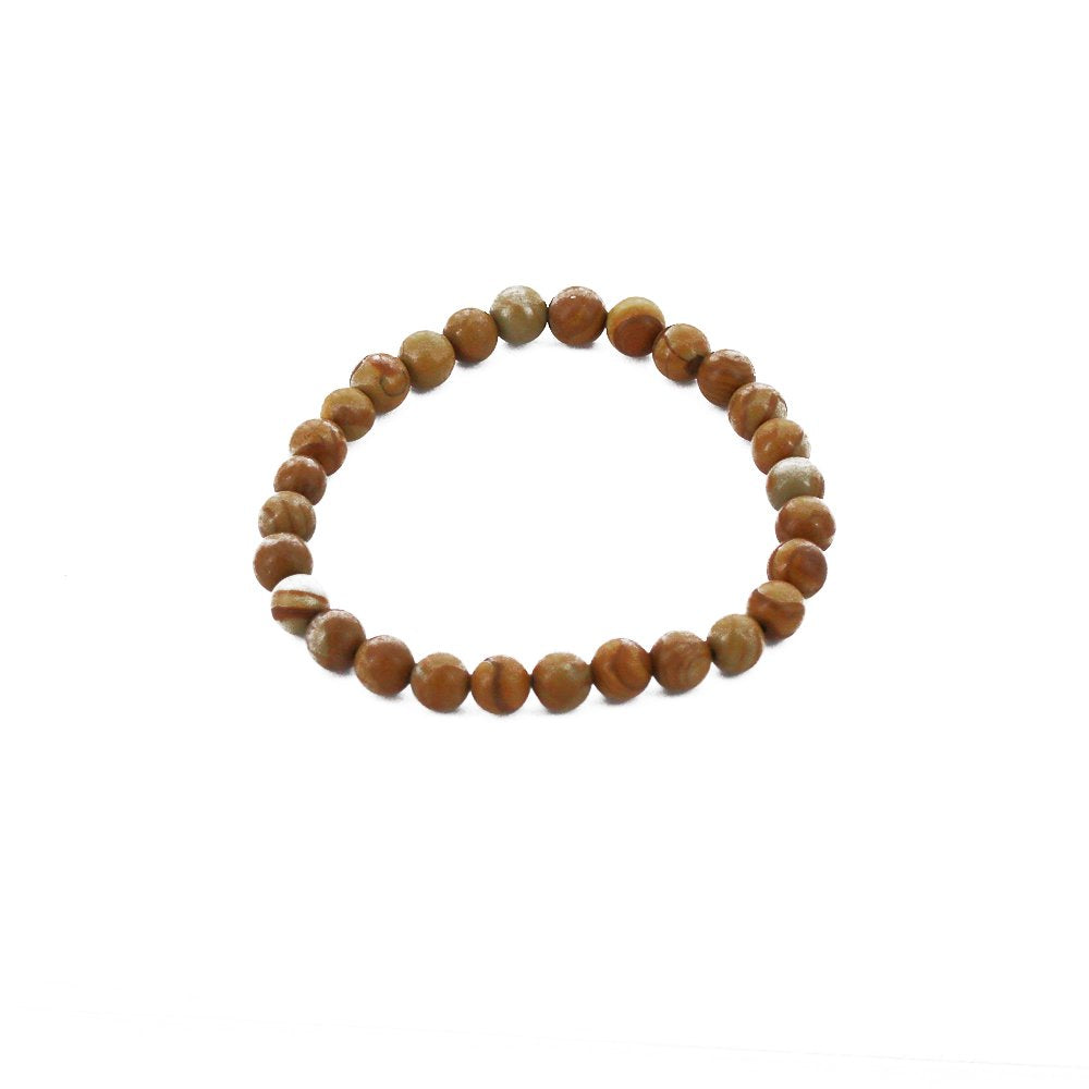 6 MM Natural Stone Elastic Bracelet BRS 1041 ABR