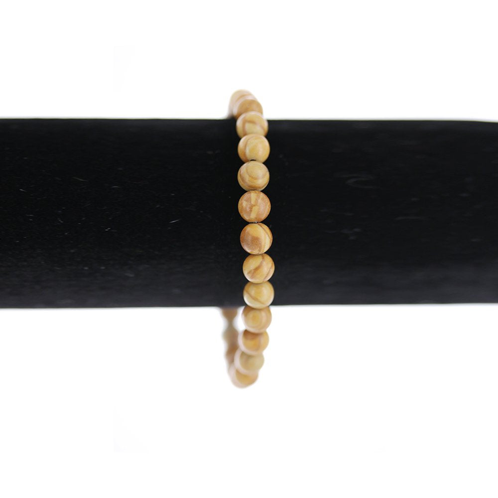 6 MM Natural Stone Elastic Bracelet BRS 1041 ABR