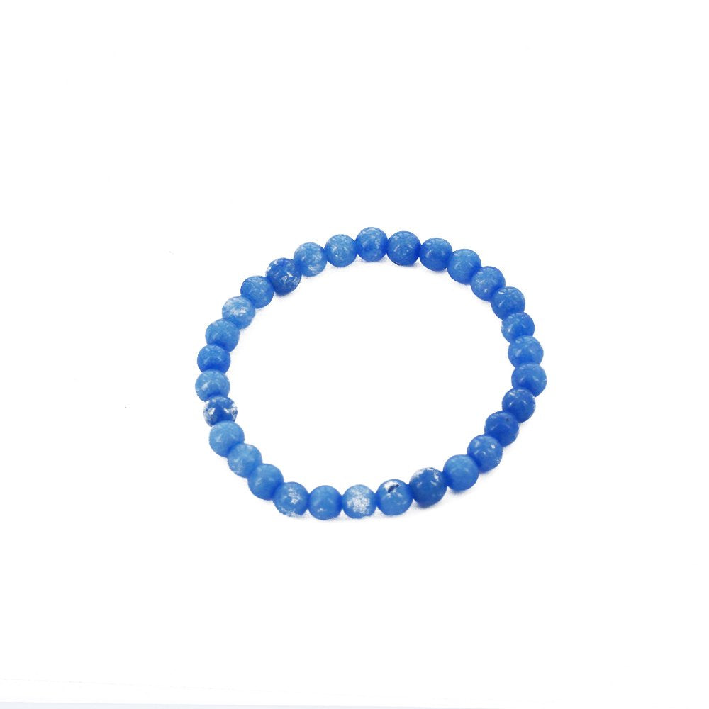 6 MM Natural Stone Elastic Bracelet BRS 1041 BLA