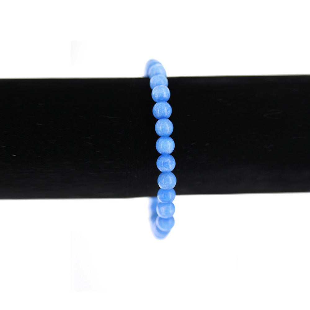 6 MM Natural Stone Elastic Bracelet BRS 1041 BLA