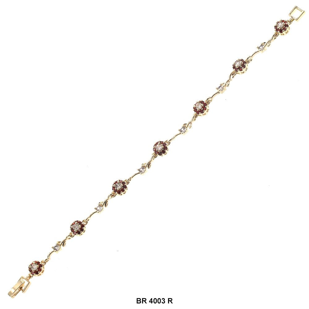 Pulsera Flores CZ Piedras BR 4003 R