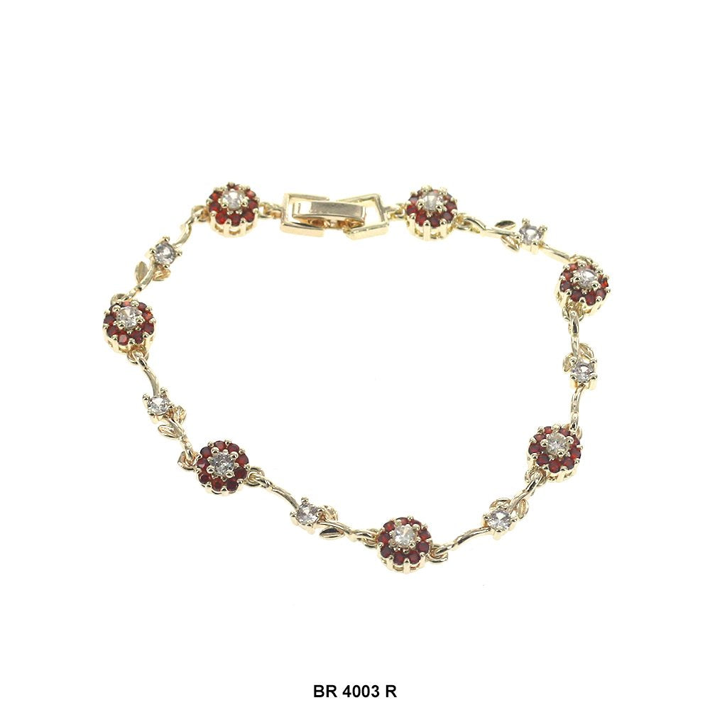 Pulsera Flores CZ Piedras BR 4003 R