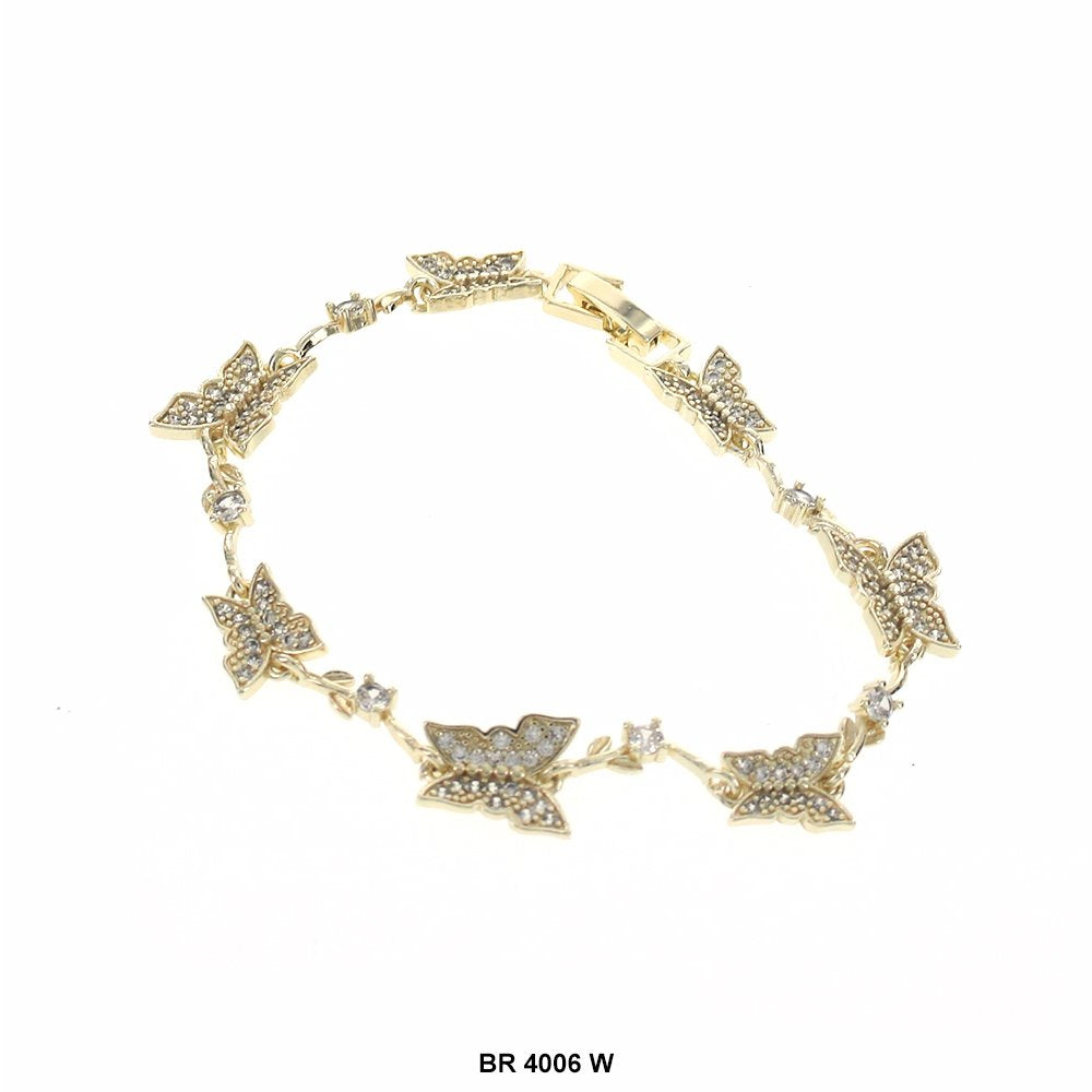 Butterfly CZ Stones Bracelet BR 4006 W