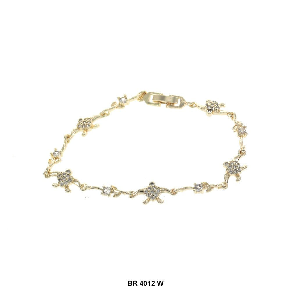 Turtle CZ Stones Bracelet BR 4012 W