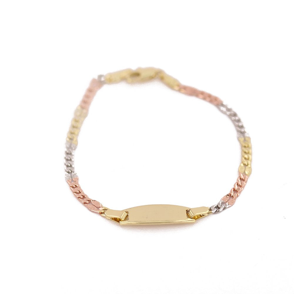 Pulsera Kids Valentino Y Cuban Three Tone BRS 1018 7.5"