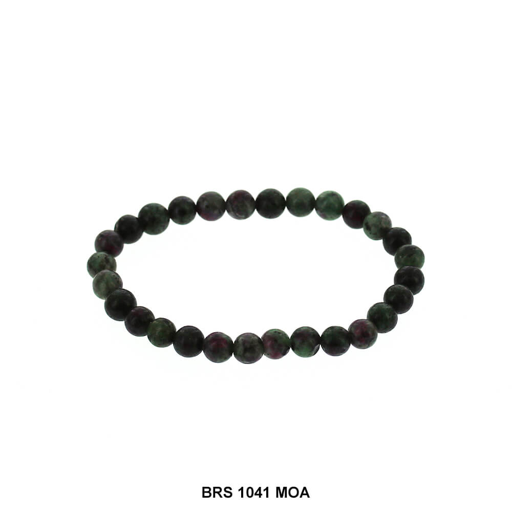 6 MM Natural Stone Elastic Bracelet BRS 1041 MOA