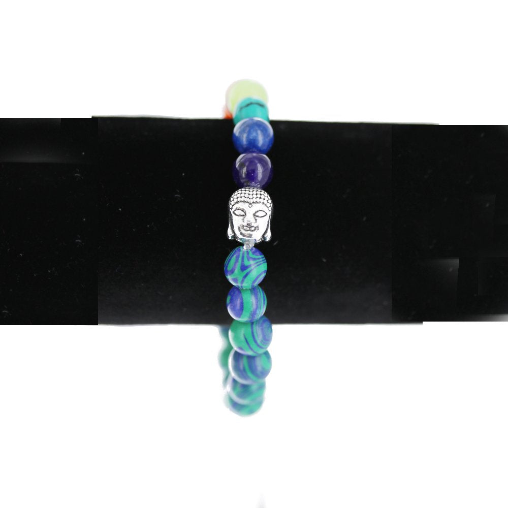 Pulsera Elástica Buda Piedra Natural 8 MM BRS 1043 BA