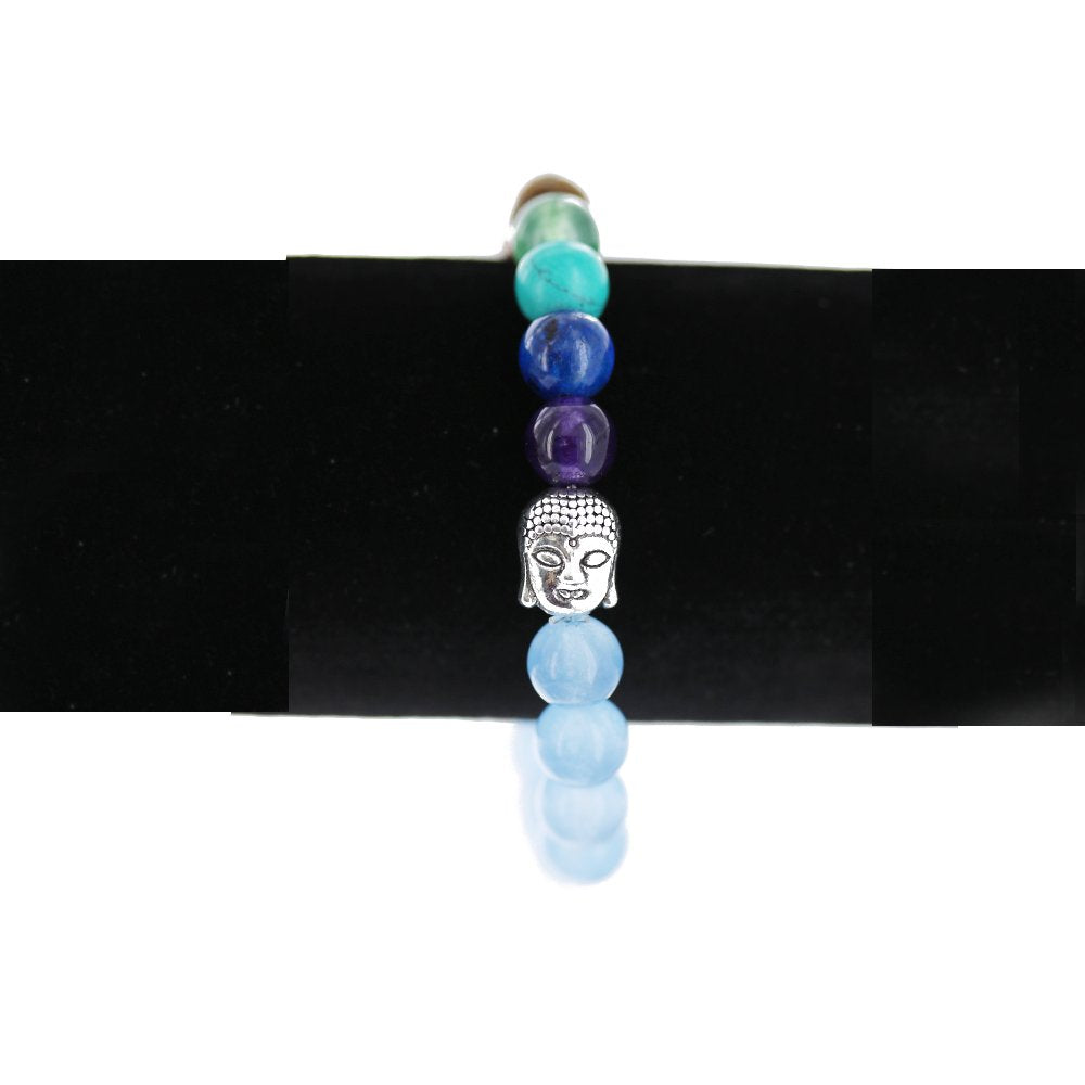 Pulsera Buda Elástica Piedra Natural 8 MM BRS 1043 BL