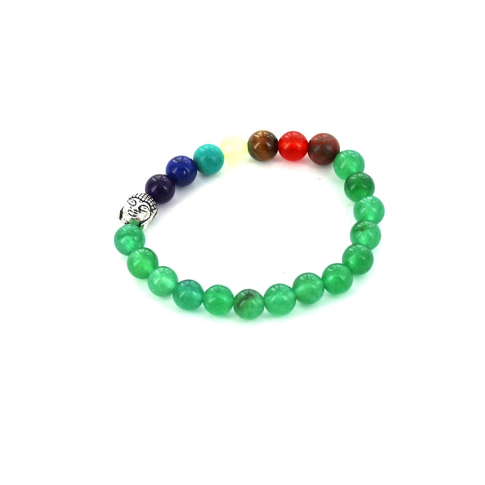 8 MM Natural Stone Elastic Buddha Bracelet BRS 1043 G