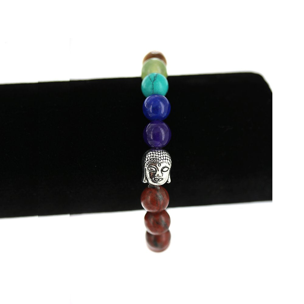 Pulsera Elástica Buda Piedra Natural 8 MM BRS 1043 RJ