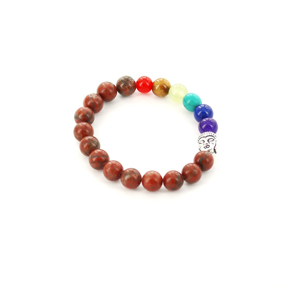 Pulsera Elástica Buda Piedra Natural 8 MM BRS 1043 RJ