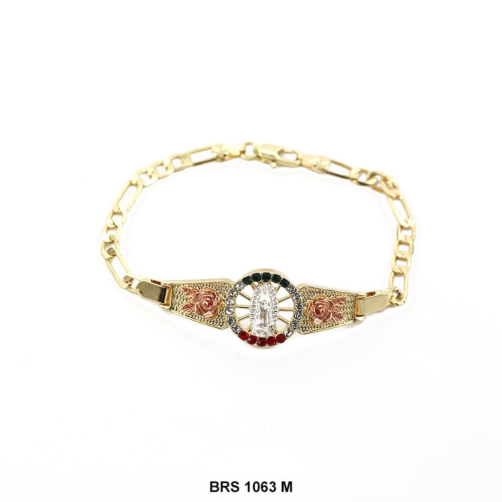 Pulsera Guadalupe Con Flores Figaro Multi BRS 1063 M