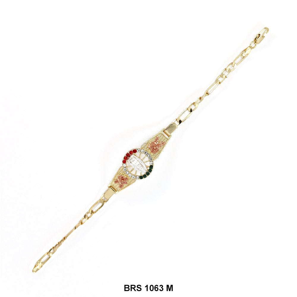 Pulsera Guadalupe Con Flores Figaro Multi BRS 1063 M