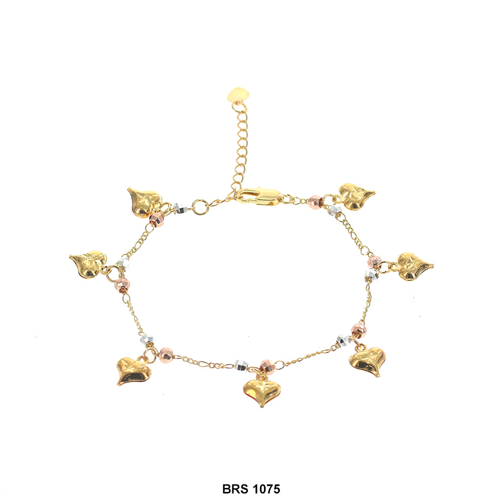 Pulsera Abalorios Con Corazones BRS 1075